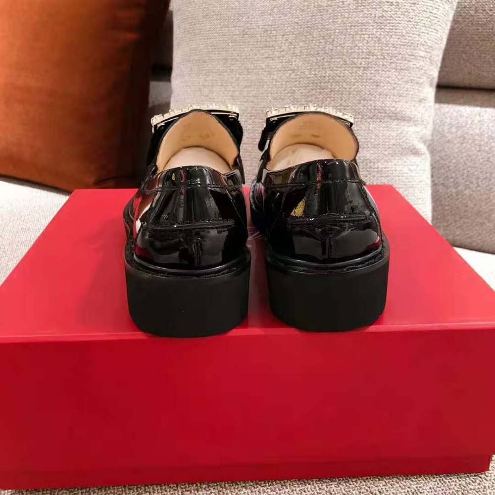 Roger Vivier Women Viv’ Rangers Strass Buckle Loafers-Black - image 7