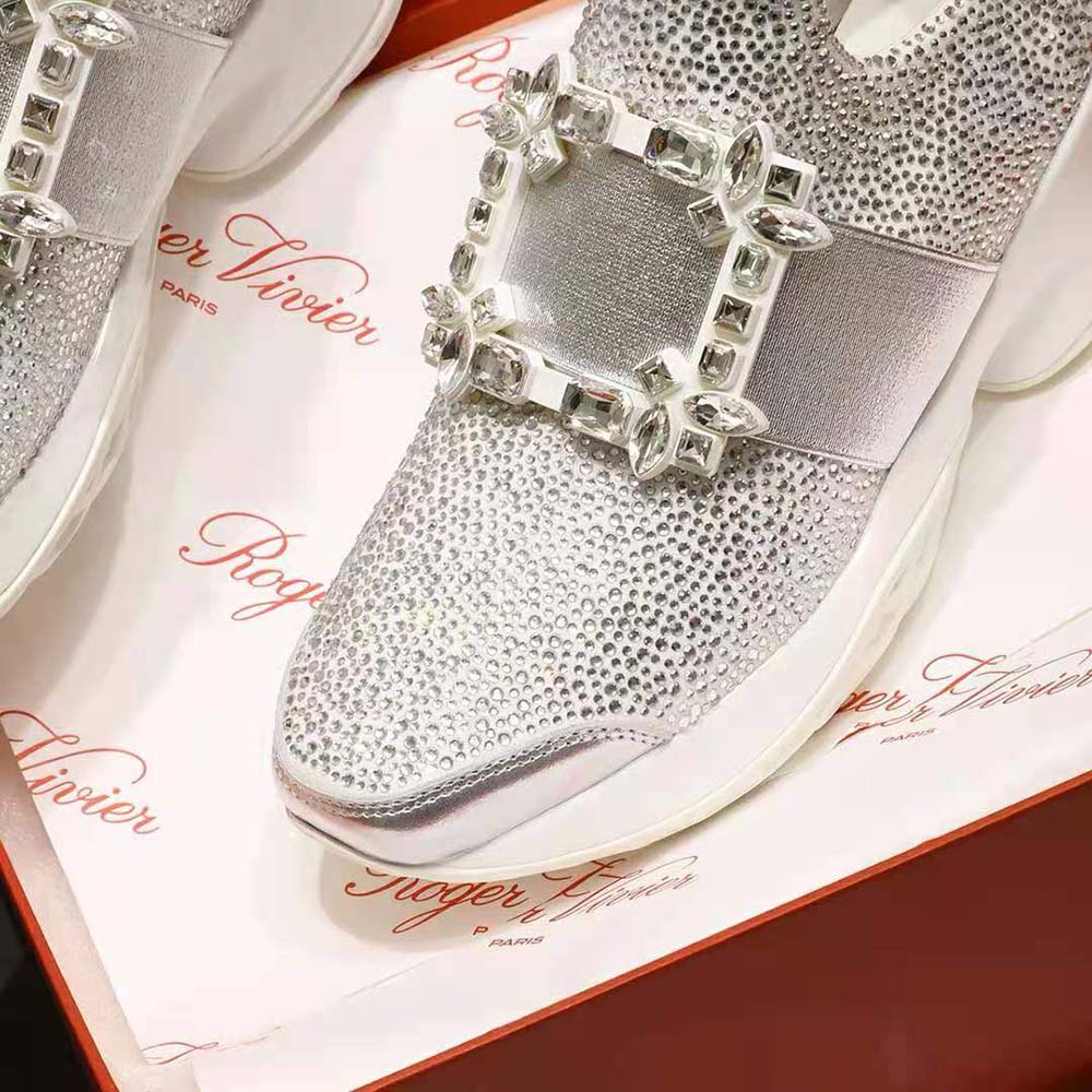 Roger Vivier Women Viv’ Run Bling Strass Buckle Sneakers in Technical Fabrics - image 10