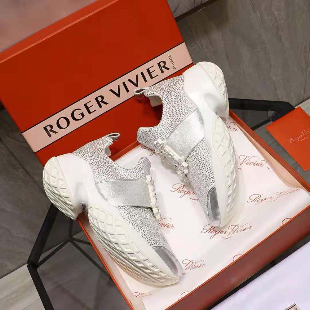 Roger Vivier Women Viv’ Run Bling Strass Buckle Sneakers in Technical Fabrics - image 4