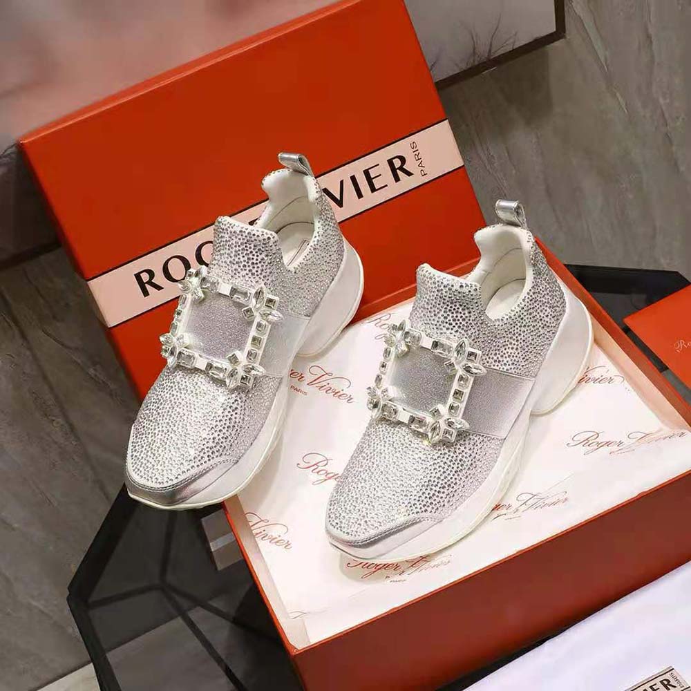 Roger Vivier Women Viv’ Run Bling Strass Buckle Sneakers in Technical Fabrics - image 5