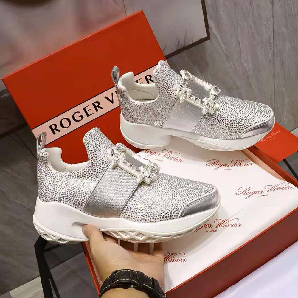 Roger Vivier Women Viv’ Run Bling Strass Buckle Sneakers in Technical Fabrics - image 7