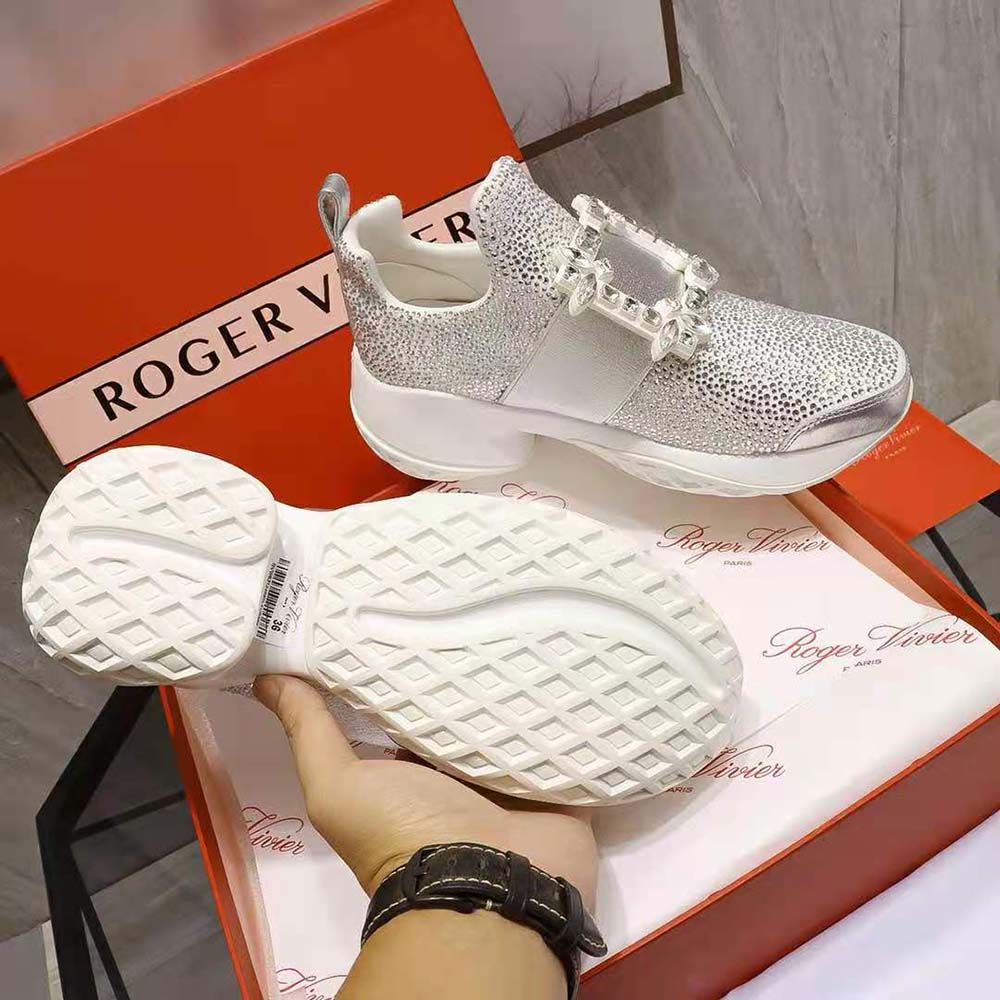 Roger Vivier Women Viv’ Run Bling Strass Buckle Sneakers in Technical Fabrics - image 8
