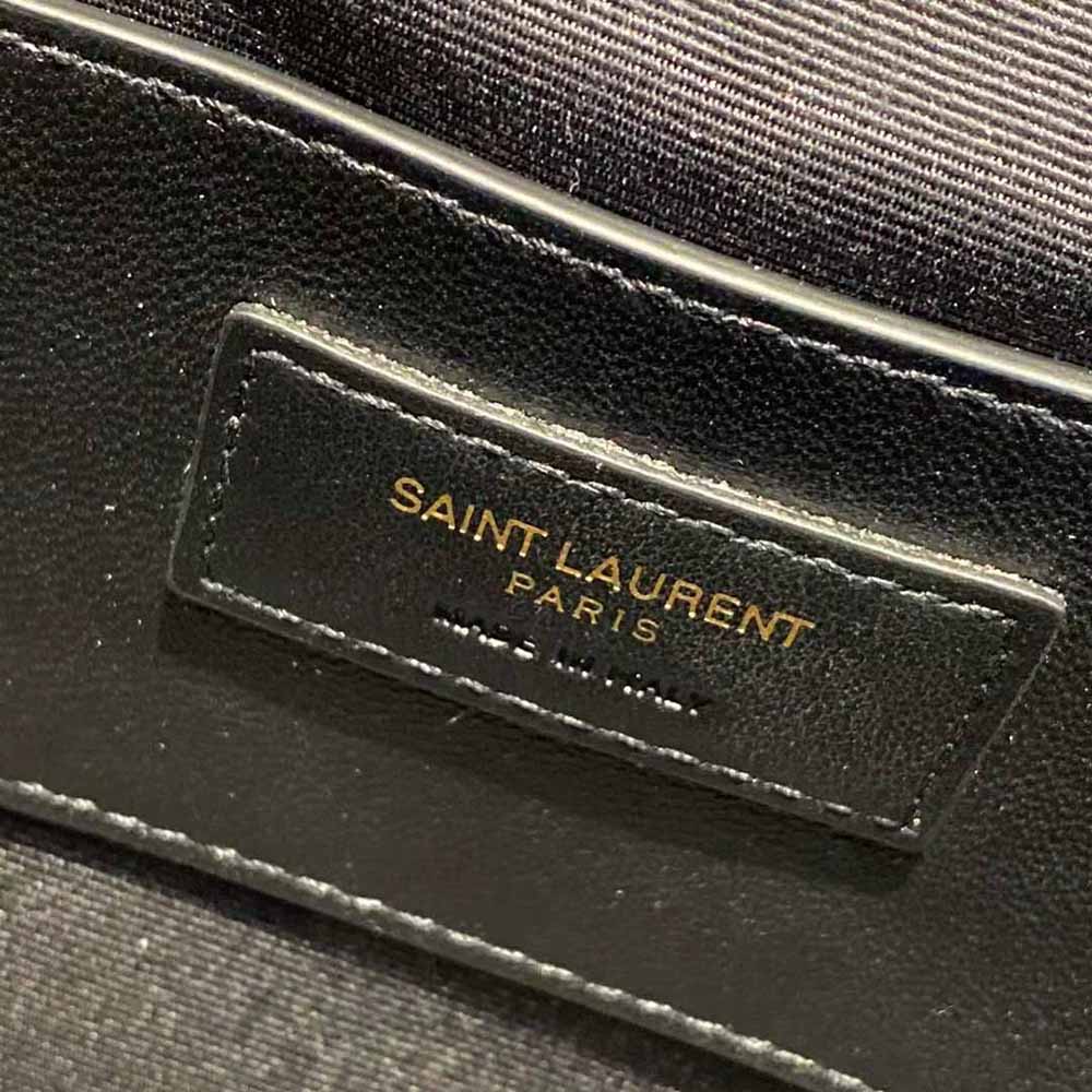 Saint Laurent YSL Women 80’s Vanity Bag in Carre-Quilted Grain DE Poudre Embossed Leather-Black - image 10