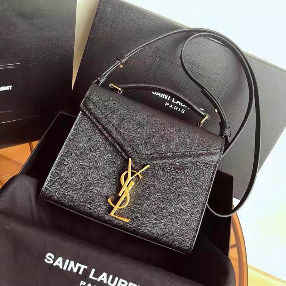 Saint Laurent YSL Women Cassandra Mini Top Handle Bag in Grain DE Poudre Embossed Leather - image 4