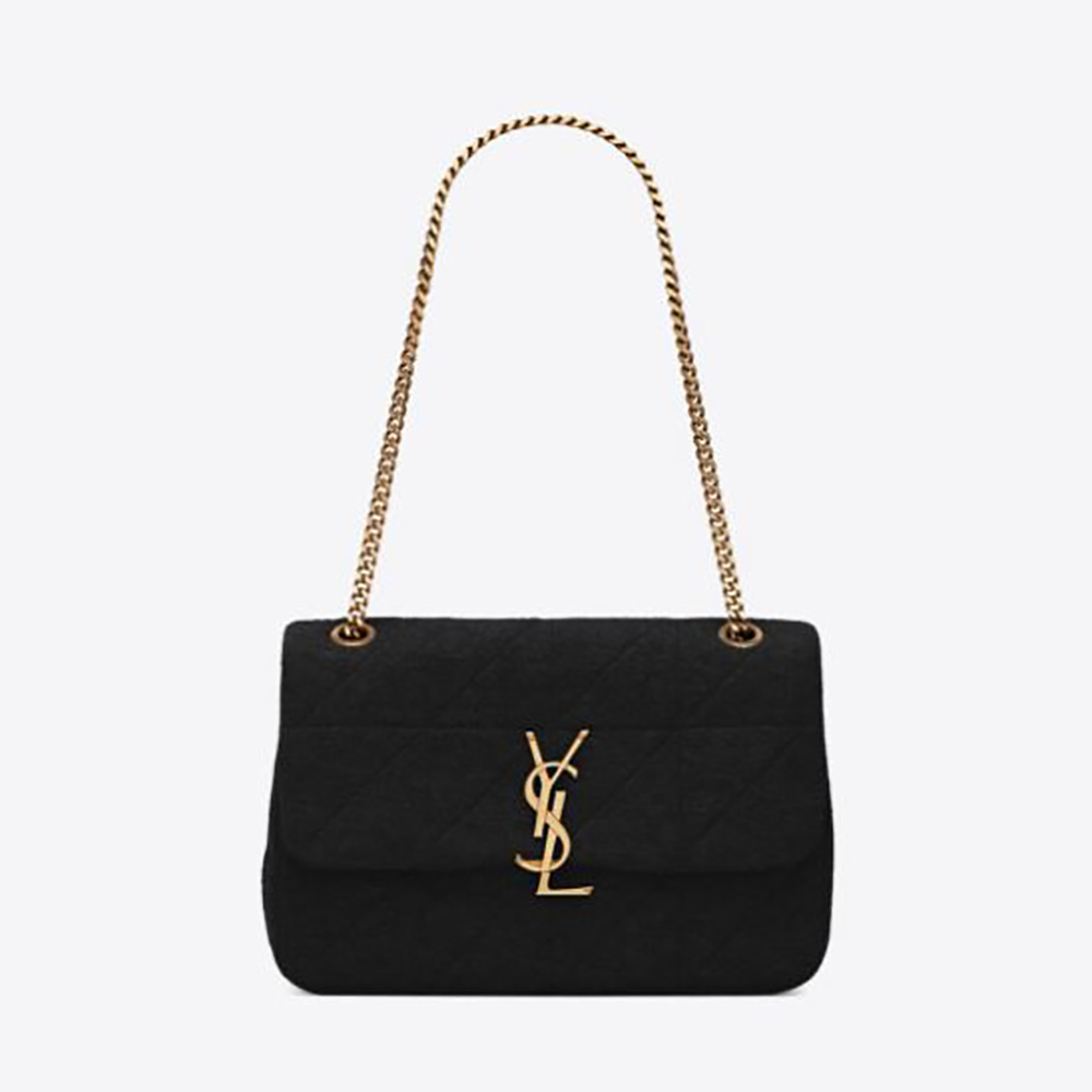 Saint Laurent YSL Women Jamie Medium Carre Rive Gauche in Jersey-Black