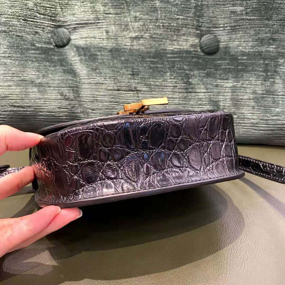 Saint Laurent YSL Women Kaia Small Satchel in Crocodile-Embossed Leather - image 5
