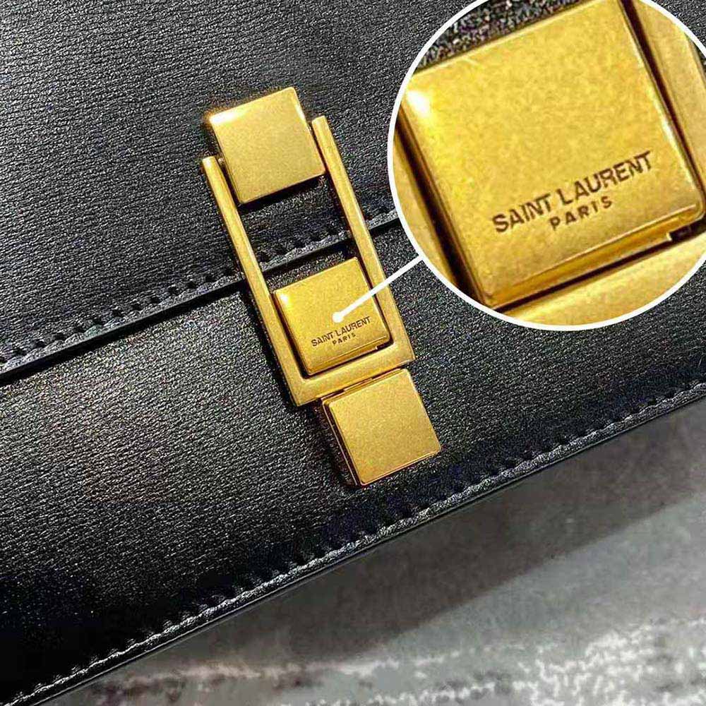 Saint Laurent YSL Women Le Carre Satchel in Box Saint Laurent Lleather-Black - image 8