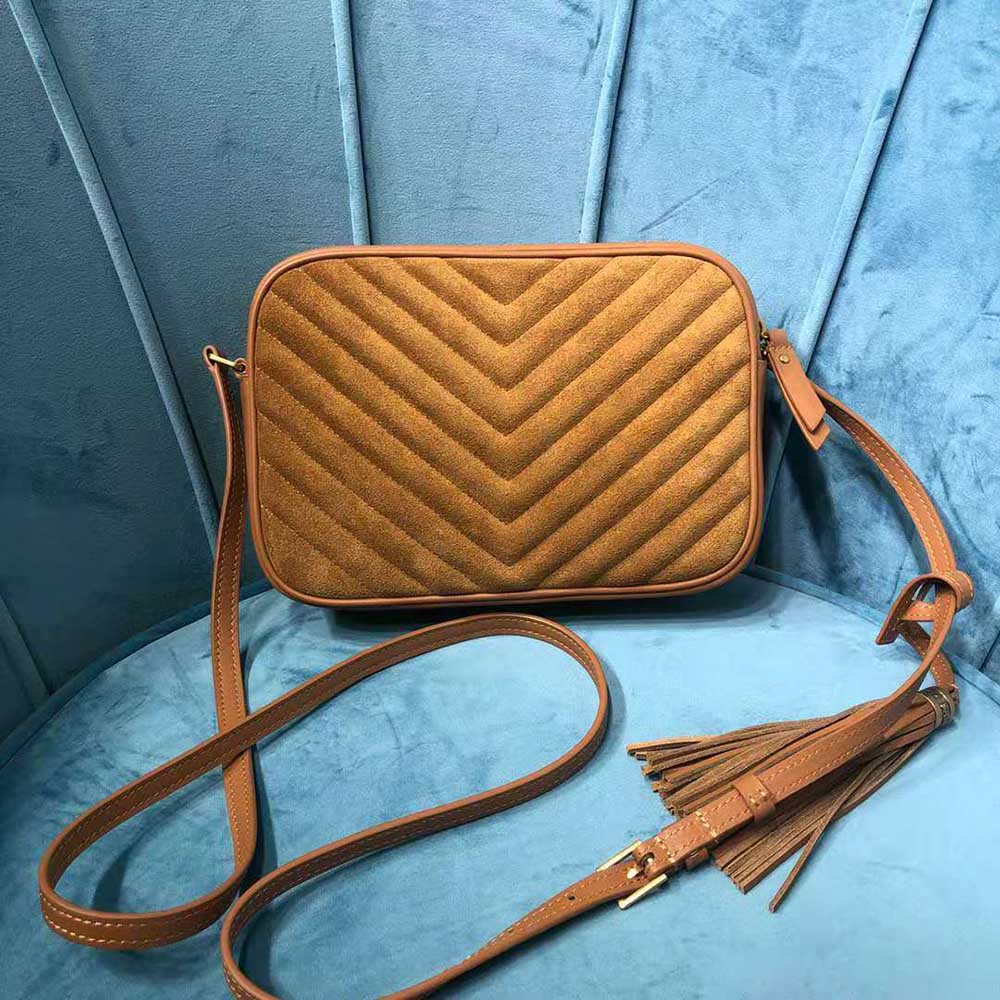 Saint Laurent YSL Women Lou Camera Bag in Quilted Suede and Smooth Leather - image 4