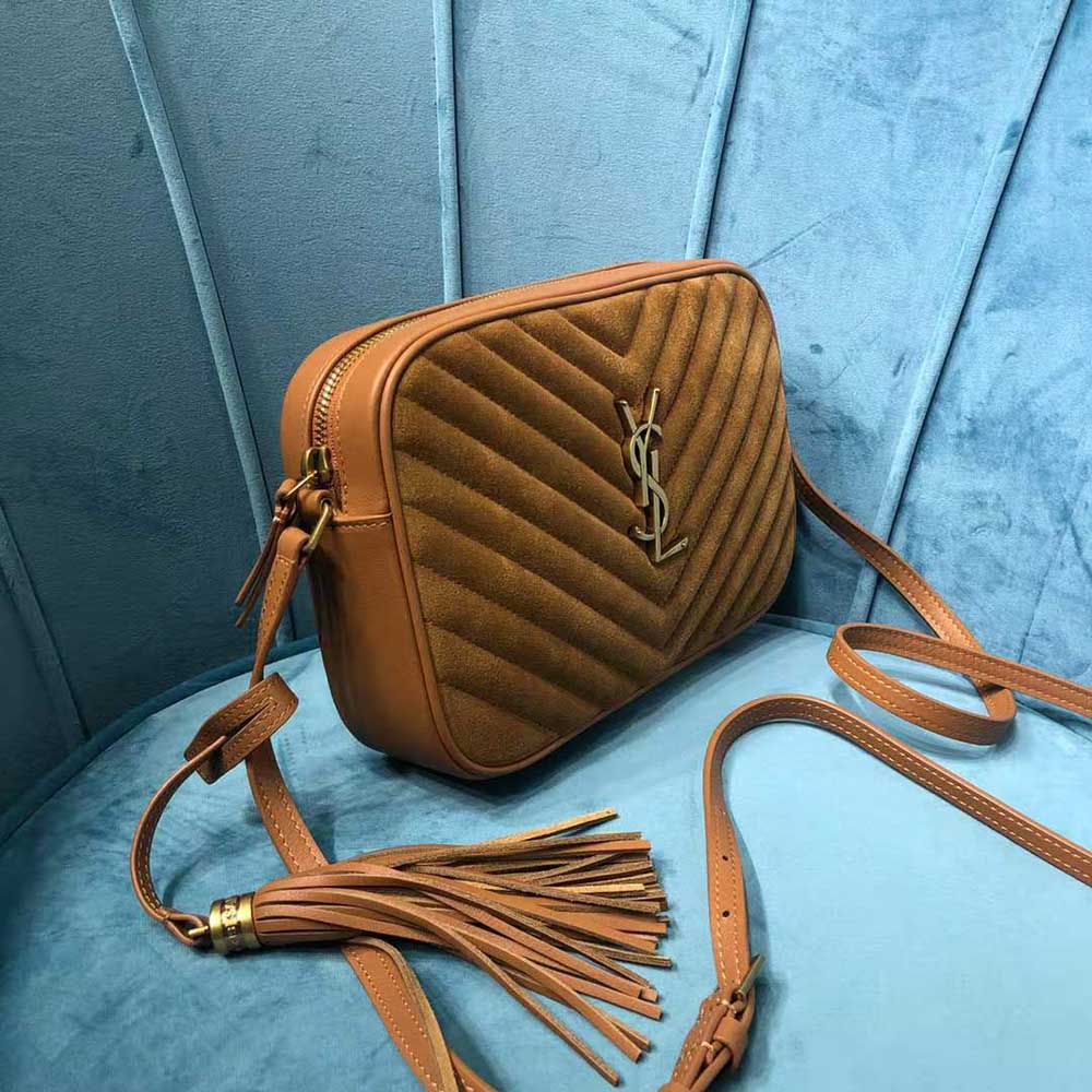 Saint Laurent YSL Women Lou Camera Bag in Quilted Suede and Smooth Leather - image 5