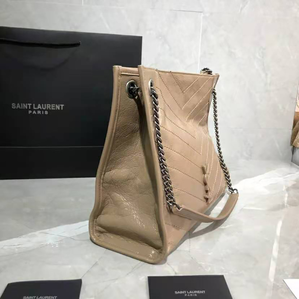 Saint Laurent YSL Women Niki Medium Shopping Bag in Crinkled Vintage Leather - image 5