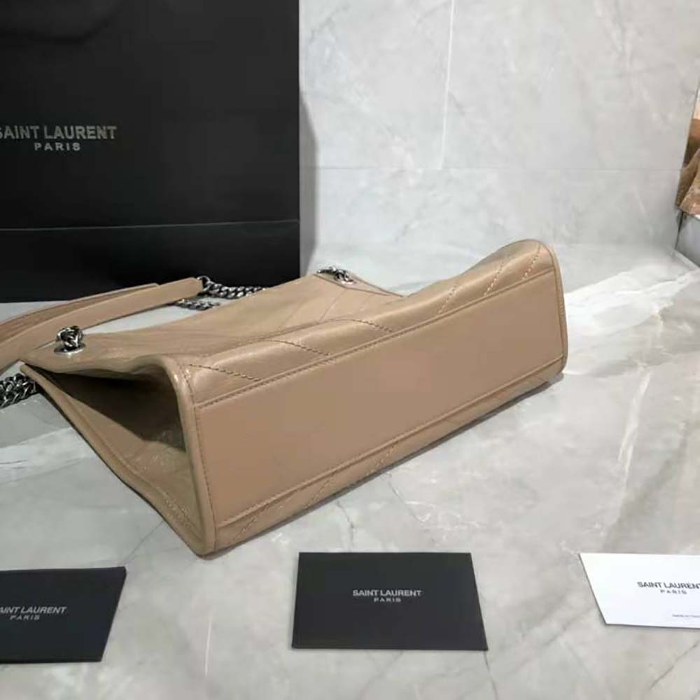 Saint Laurent YSL Women Niki Medium Shopping Bag in Crinkled Vintage Leather - image 6