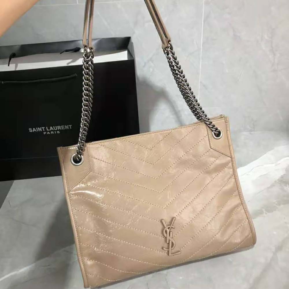 Saint Laurent YSL Women Niki Medium Shopping Bag in Crinkled Vintage Leather - image 4