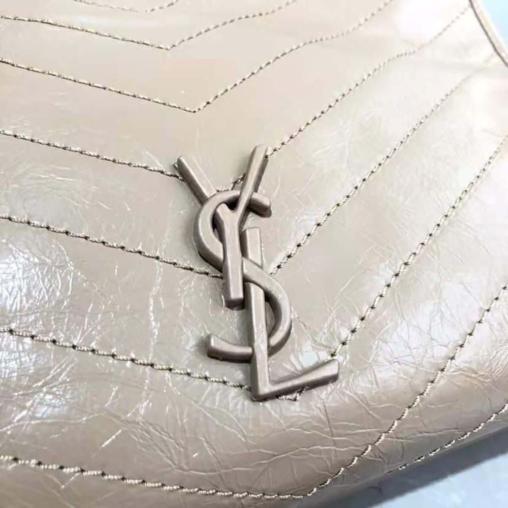 Saint Laurent YSL Women Niki Medium Shopping Bag in Crinkled Vintage Leather - image 9
