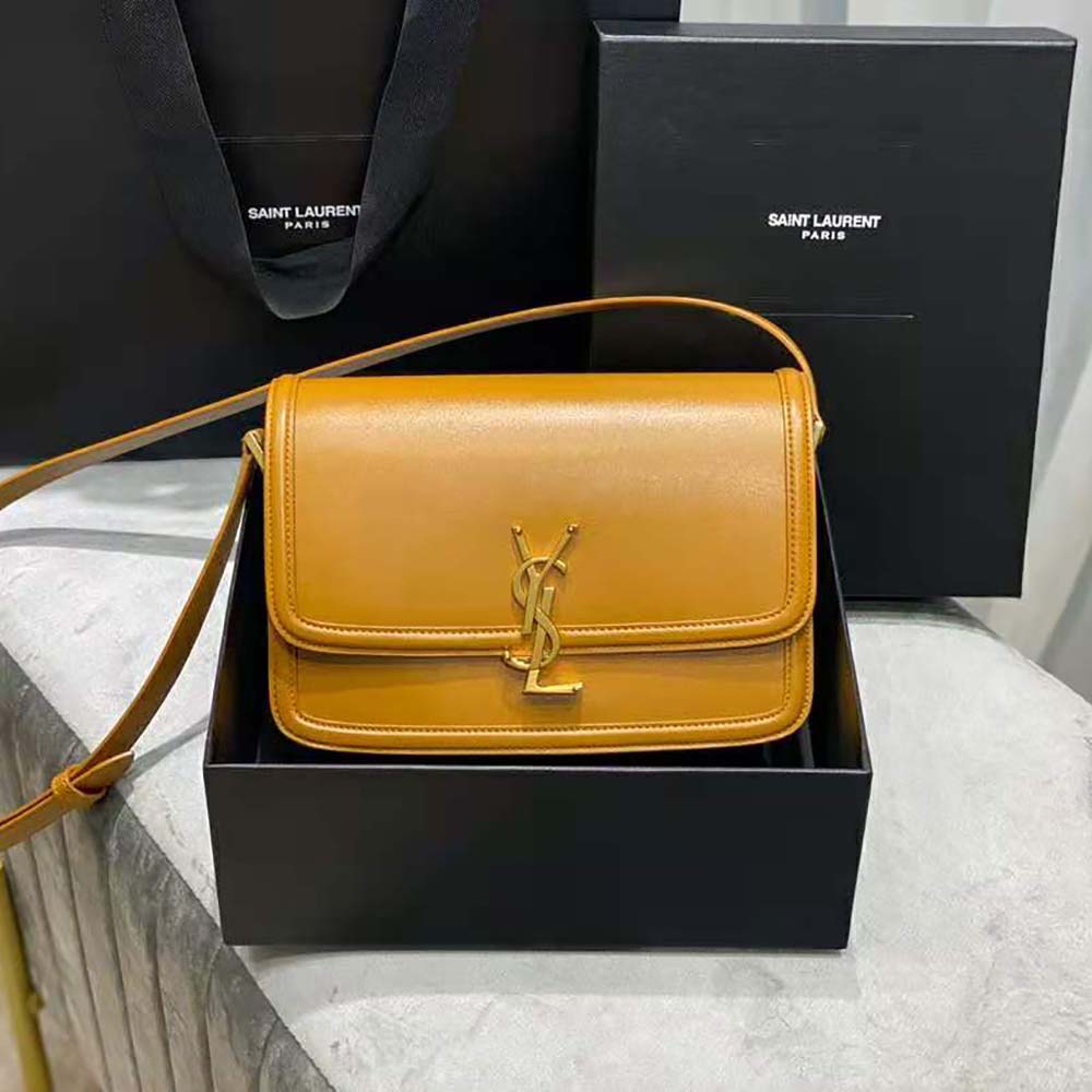 Saint Laurent YSL Women Solferino Medium Satchel in Box Saint Laurent Leather-Brown - image 2