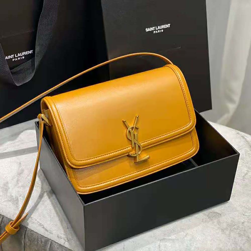 Saint Laurent YSL Women Solferino Medium Satchel in Box Saint Laurent Leather-Brown - image 3