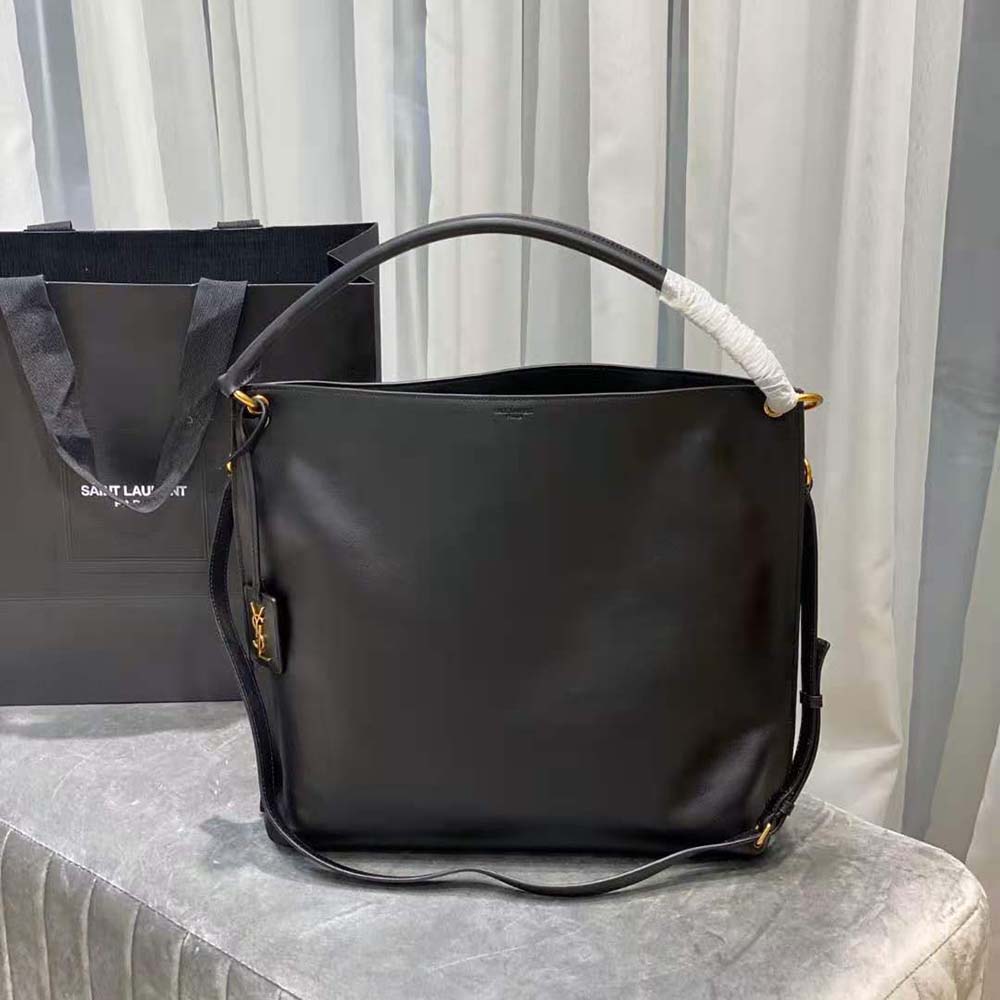 Saint Laurent YSL Women Tag Hobo Bag in Smooth Saddle Leather-Black - image 2
