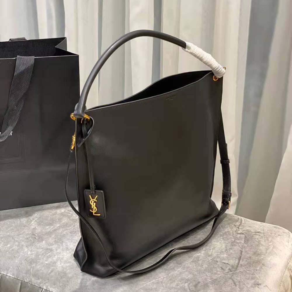Saint Laurent YSL Women Tag Hobo Bag in Smooth Saddle Leather-Black - image 4