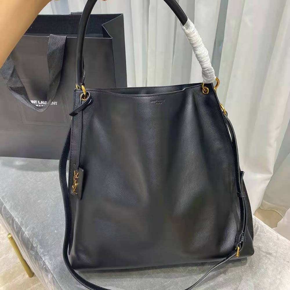 Saint Laurent YSL Women Tag Hobo Bag in Smooth Saddle Leather-Black - image 3