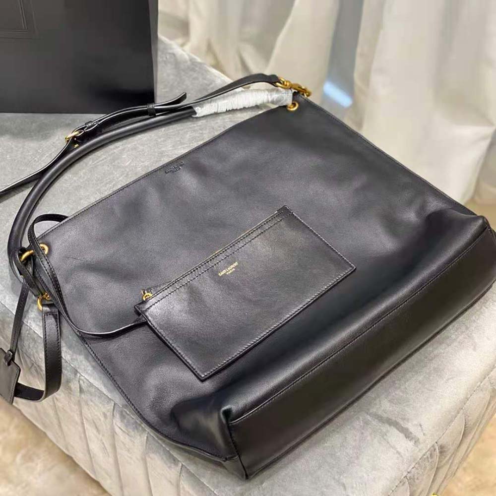Saint Laurent YSL Women Tag Hobo Bag in Smooth Saddle Leather-Black - image 5