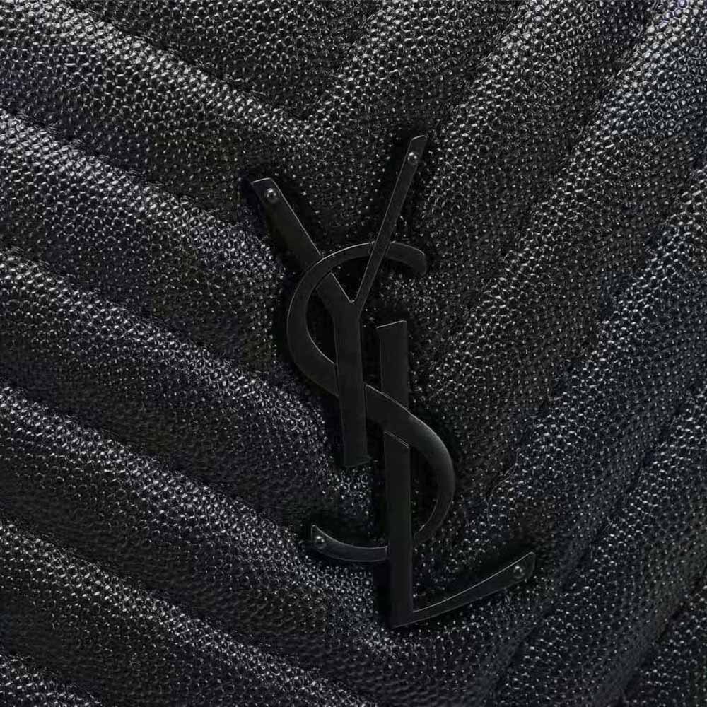 Saint Laurent YSL Women Vinyle Round Camera Bag in Chevron-Quilted Smooth Leather - image 5