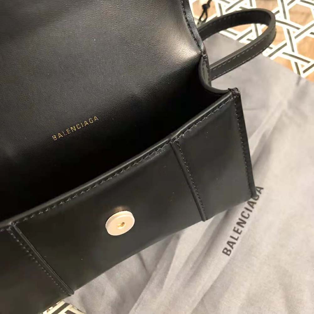 Balenciaga Women Hourglass Small Beltbag in Black Shiny Box Calfskin - image 10