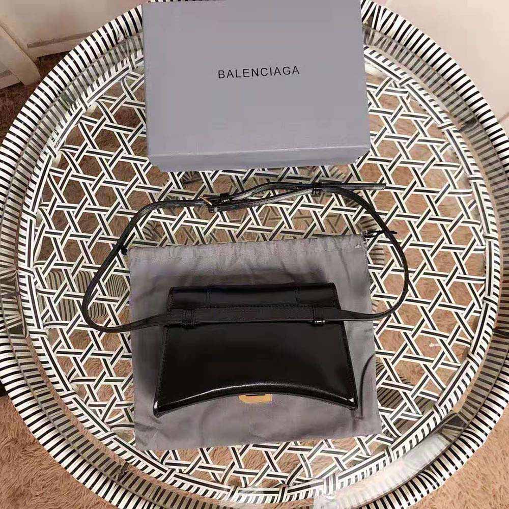 Balenciaga Women Hourglass Small Beltbag in Black Shiny Box Calfskin - image 5