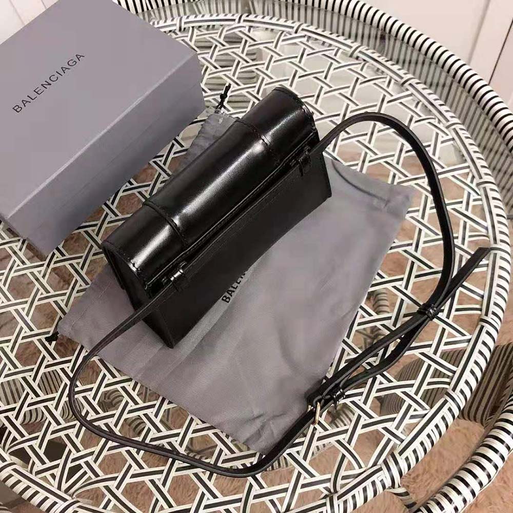 Balenciaga Women Hourglass Small Beltbag in Black Shiny Box Calfskin - image 8