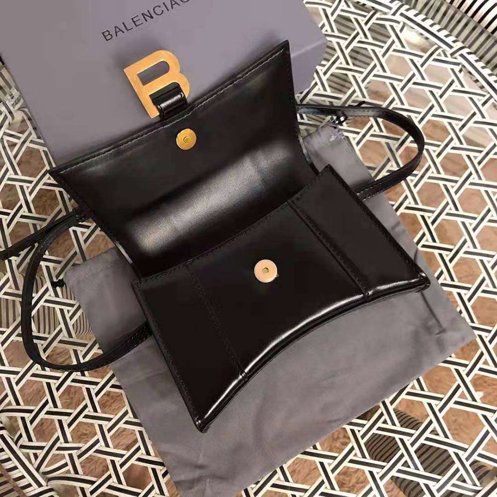 Balenciaga Women Hourglass Small Beltbag in Black Shiny Box Calfskin - image 7
