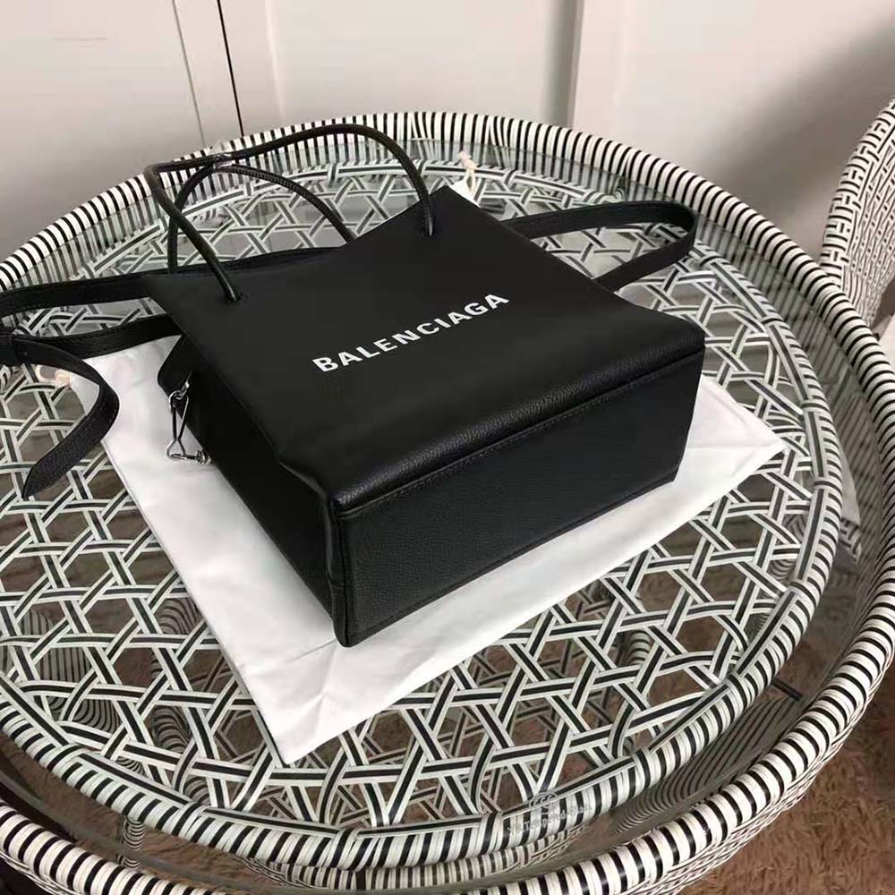 Balenciaga Women Shopping XXS North South Tote Bag in Squared Calfskin Bag-Black - image 7