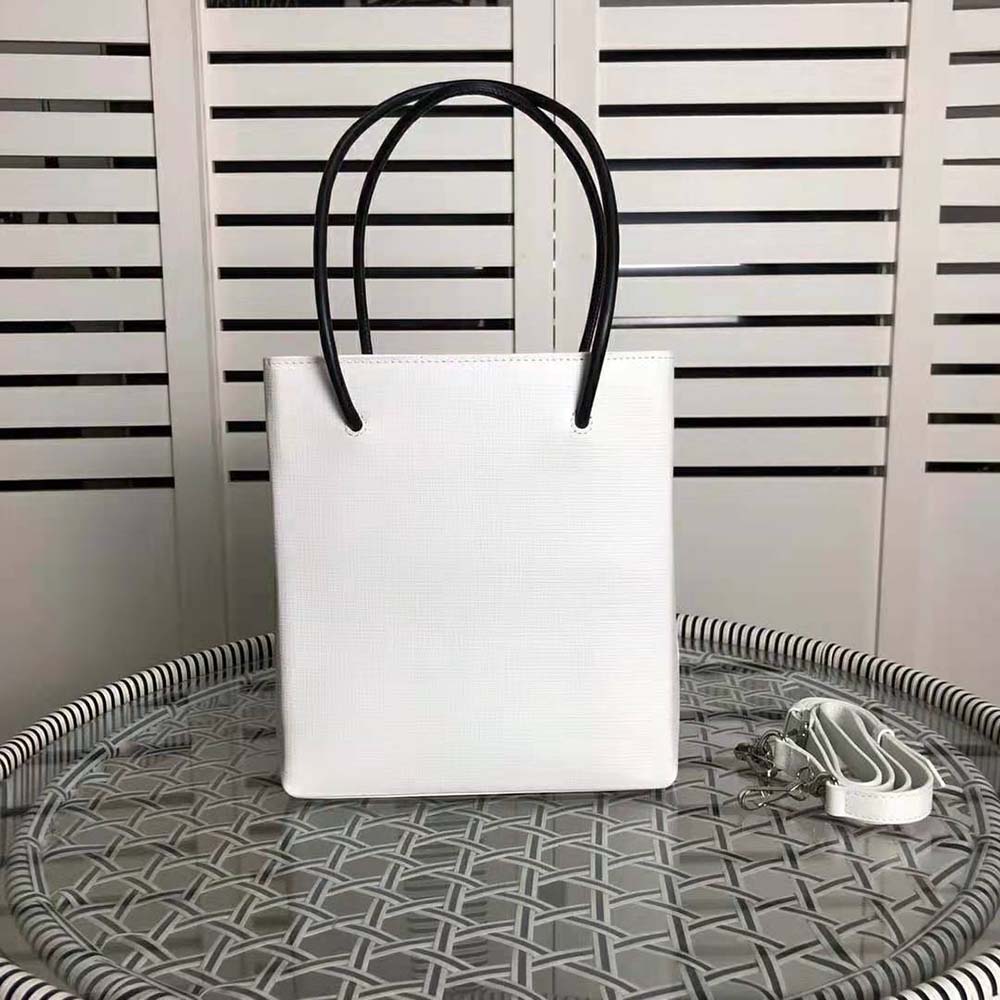 Balenciaga Women Shopping XXS North South Tote Bag in Squared Calfskin Bag-White - image 4