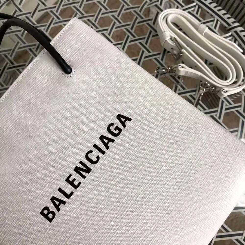 Balenciaga Women Shopping XXS North South Tote Bag in Squared Calfskin Bag-White - image 11