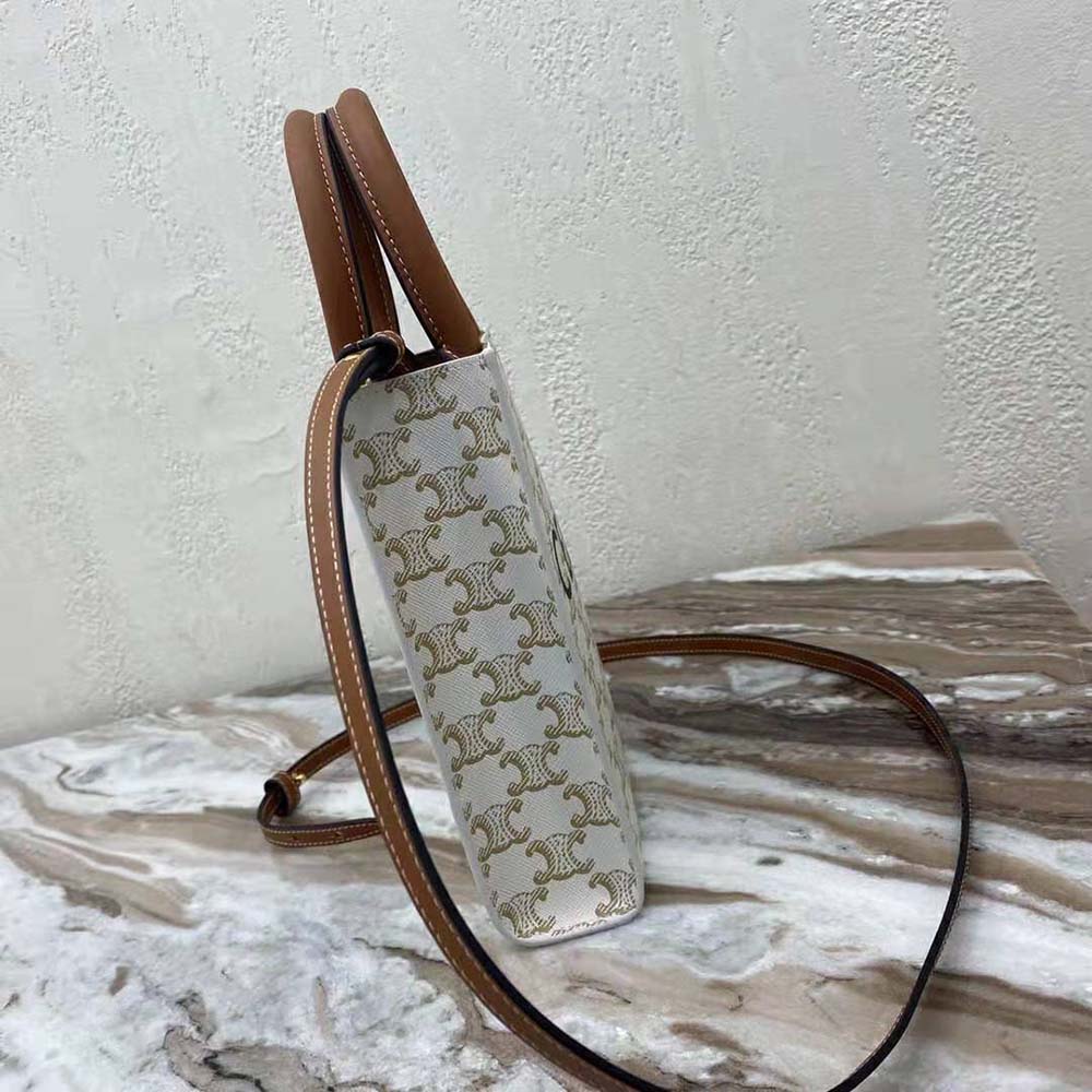 Celine Women Mini Vertical Cabas in Triomphe Canvas with Celine Print - image 6