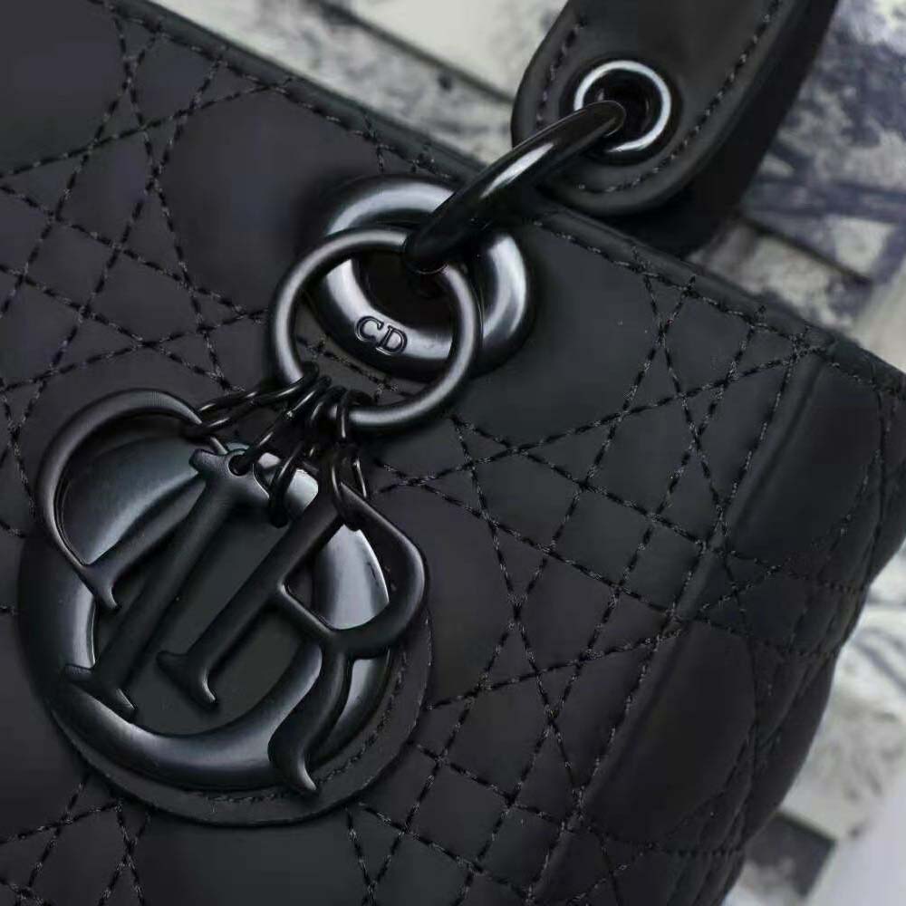Dior Women Medium Lady Dior Bag Black Ultramatte Cannage Calfskin - image 10