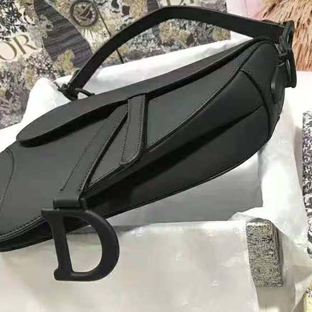 Dior Women Mini Saddle Bag Black Ultramatte Calfskin - image 6