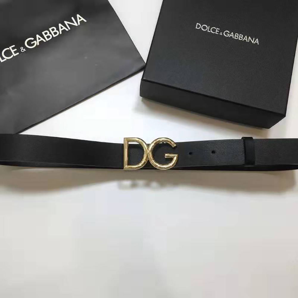 Dolce Gabbana D&G Women Dauphine Calfskin Belt-Black - image 4