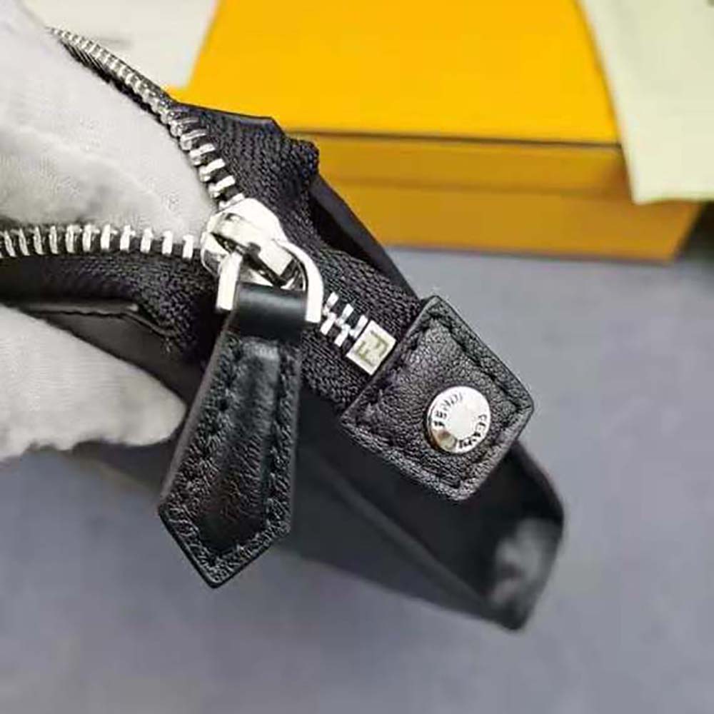Fendi Men Flat Pouch Black Leather Pouch - image 7