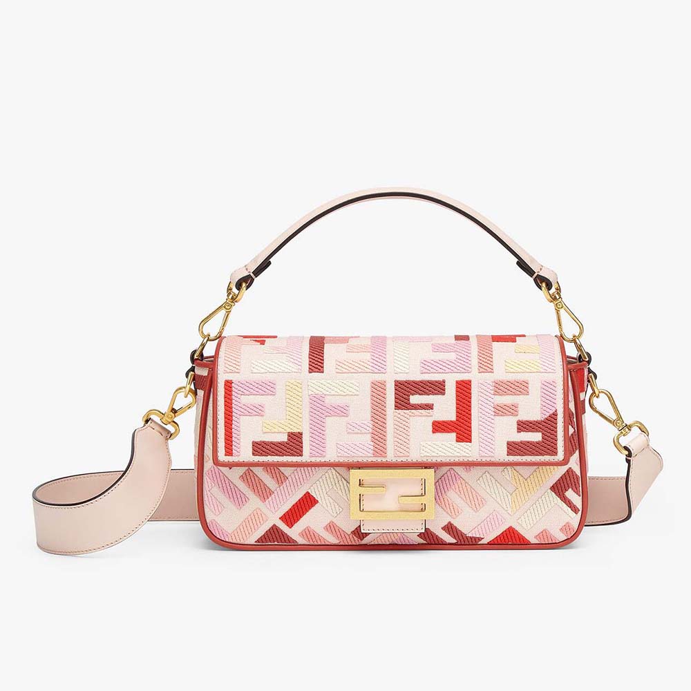 Front view of Fendi Women Baguette Bag From the Lunar New Year Limited Capsule Collection in pink