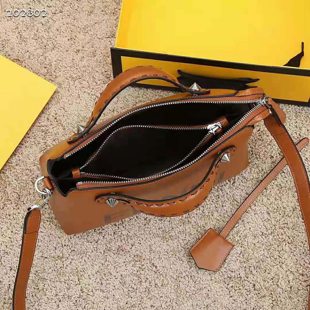 Fendi Women Medium by the way Brown Leather Boston Bag - image 6