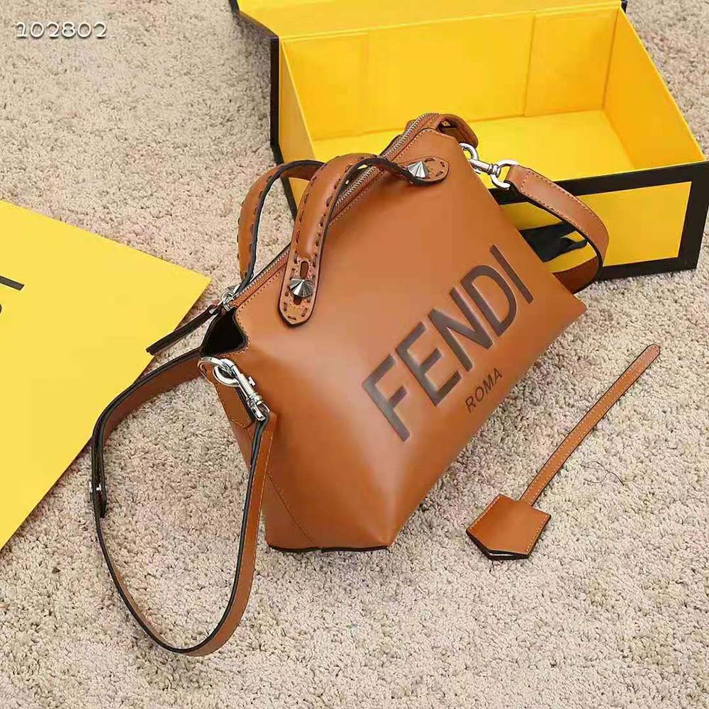 Fendi Women Medium by the way Brown Leather Boston Bag - image 4