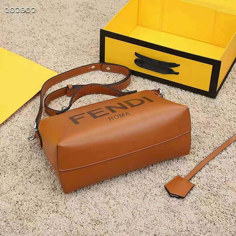 Fendi Women Medium by the way Brown Leather Boston Bag - image 5