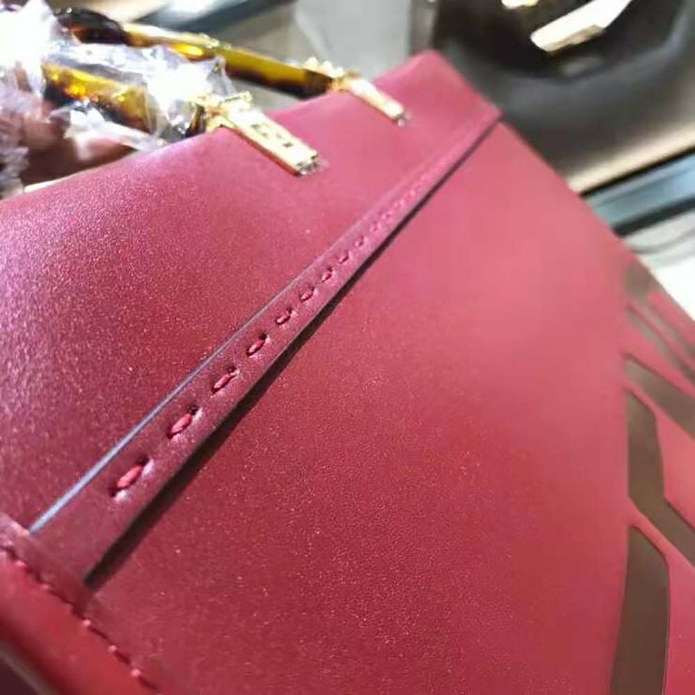 Fendi Women Sunshine Shopper Burgundy Leather Shopper-Maroon - image 6