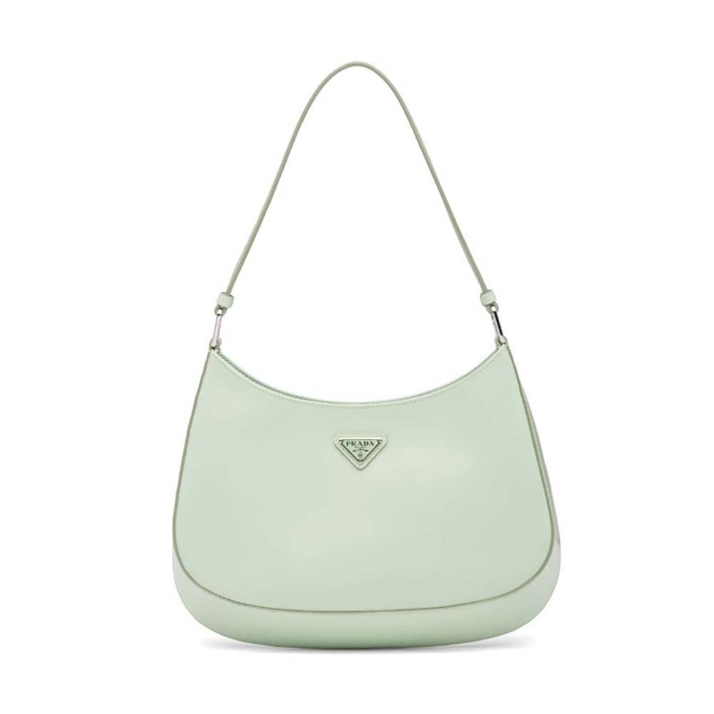 Prada Women Prada Cleo Brushed Leather Shoulder Bag-Aqua
