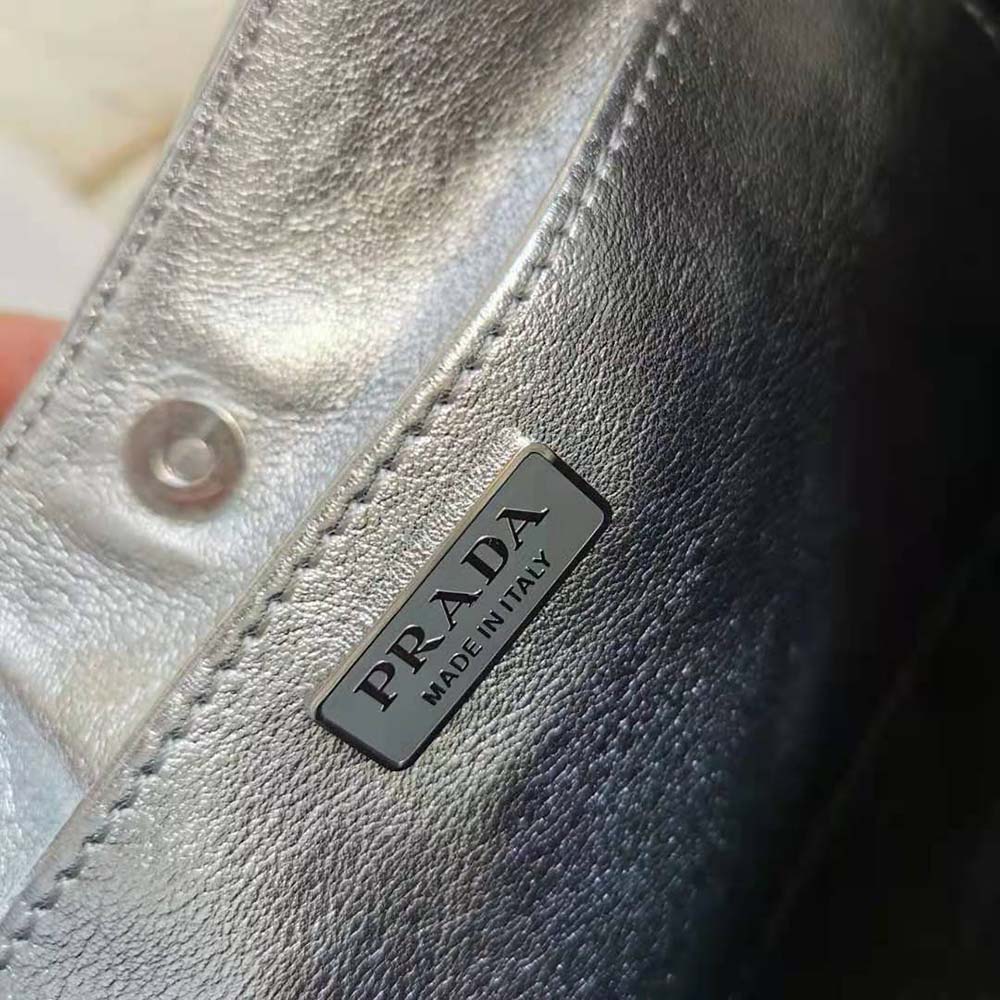 Prada Women Prada Cleo Brushed Leather Shoulder Bag-Silver - image 9