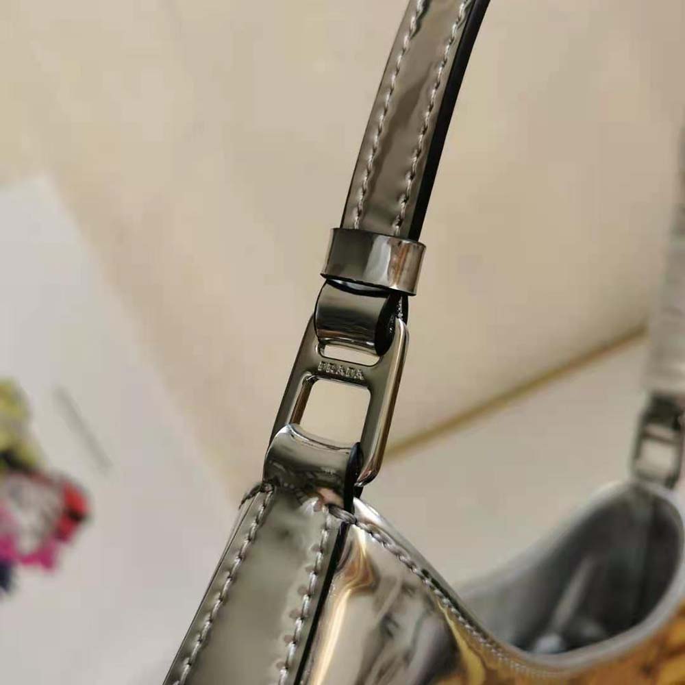 Prada Women Prada Cleo Brushed Leather Shoulder Bag-Silver - image 8