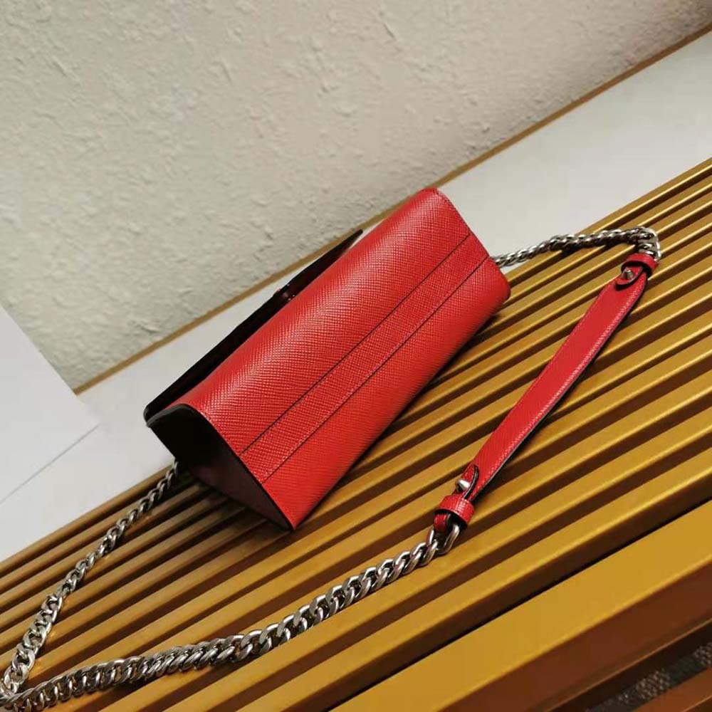 Prada Women Saffiano Leather Prada Monochrome Bag-Red - image 5