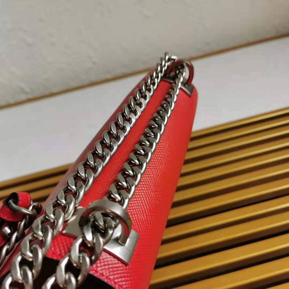 Prada Women Saffiano Leather Prada Monochrome Bag-Red - image 9