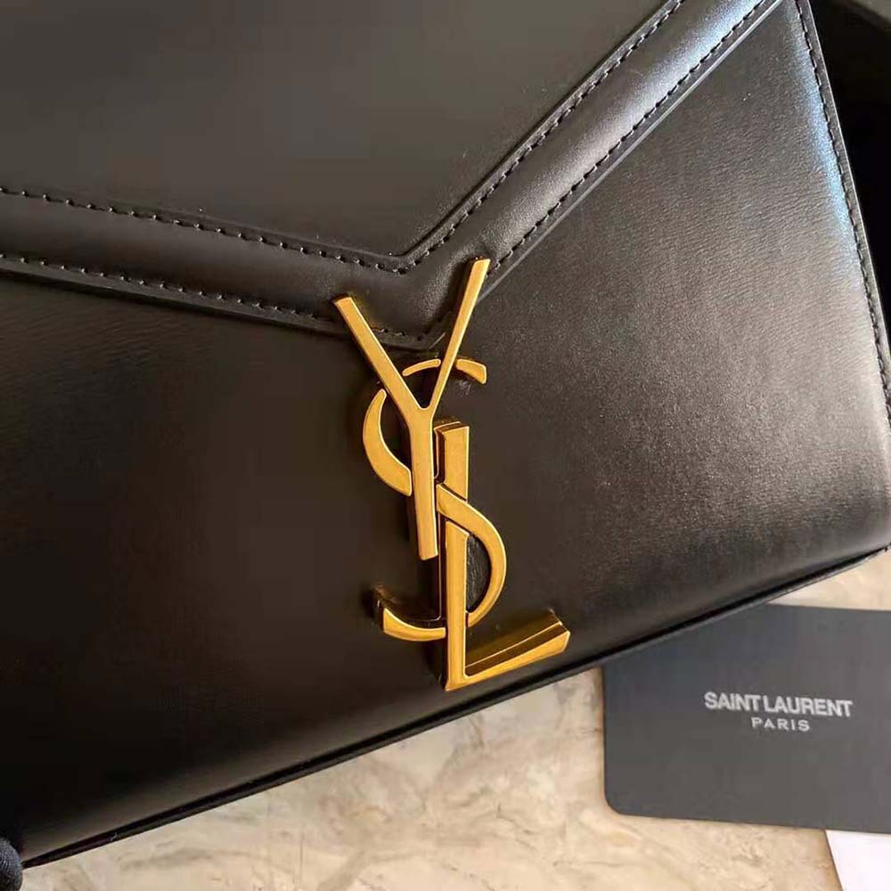 Saint Laurent YSL Women Cassandra Mini Top Handle Medium Bag in Grain DE Poudre Embossed Leather-Black - image 10