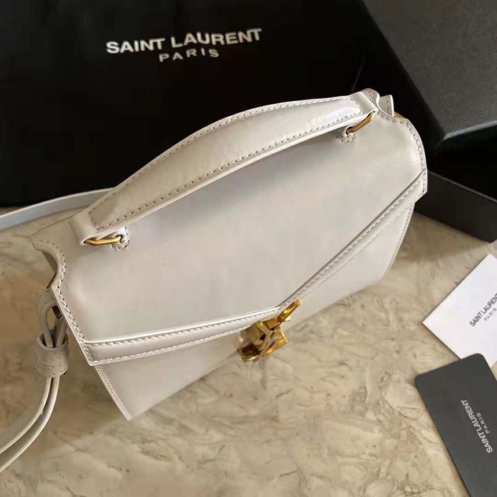 Saint Laurent YSL Women Cassandra Mini Top Handle Medium Bag in Grain DE Poudre Embossed Leather - image 6