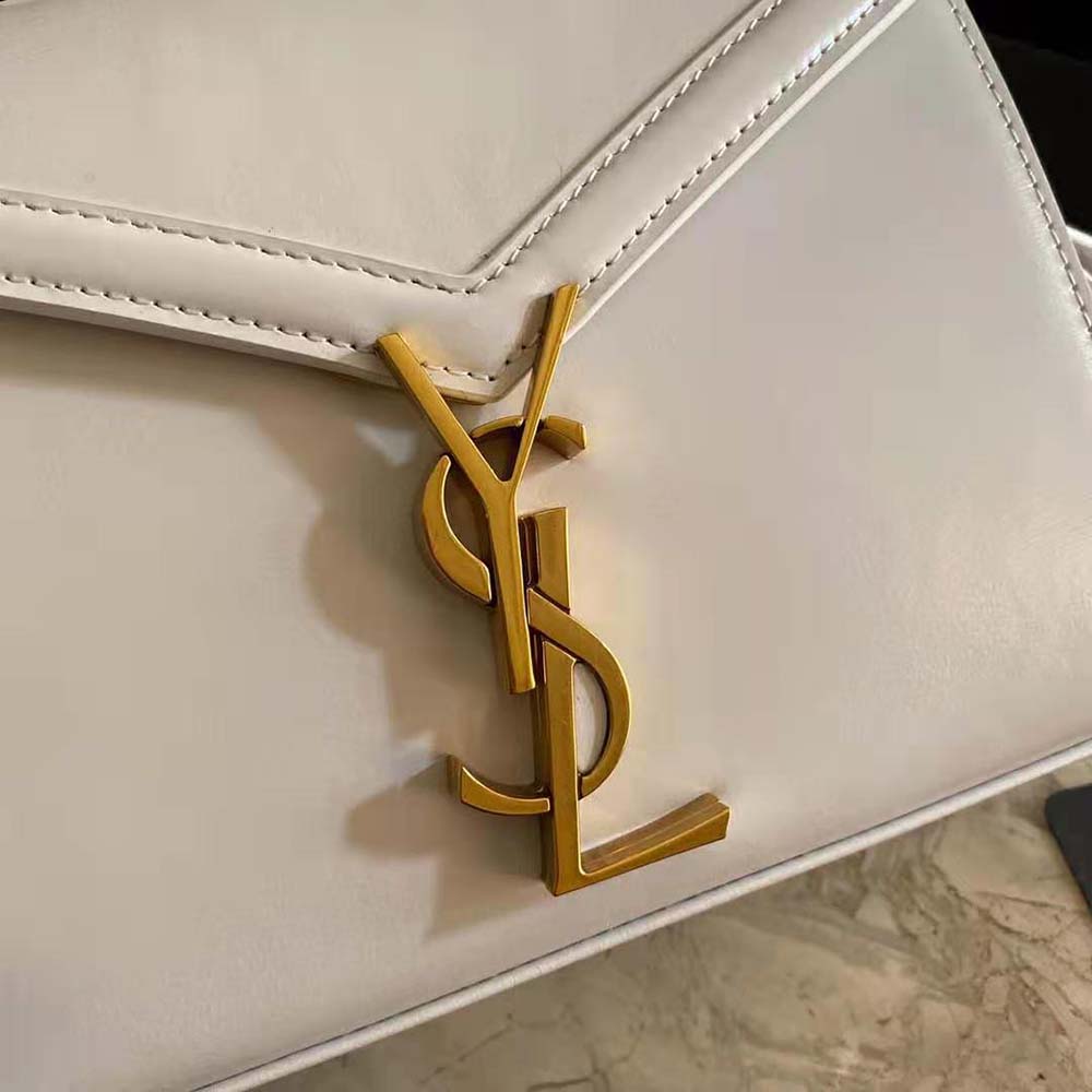 Saint Laurent YSL Women Cassandra Mini Top Handle Medium Bag in Grain DE Poudre Embossed Leather - image 8