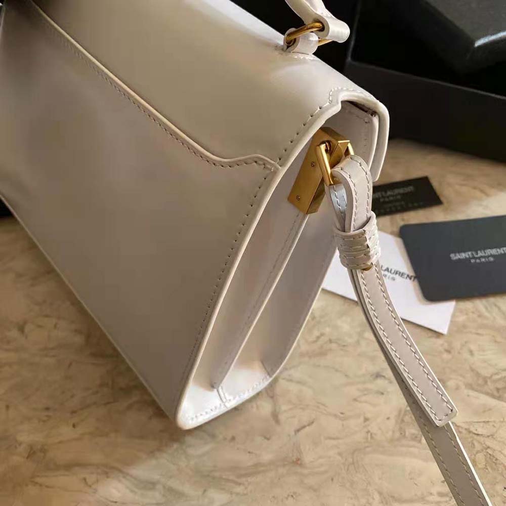 Saint Laurent YSL Women Cassandra Mini Top Handle Medium Bag in Grain DE Poudre Embossed Leather - image 7